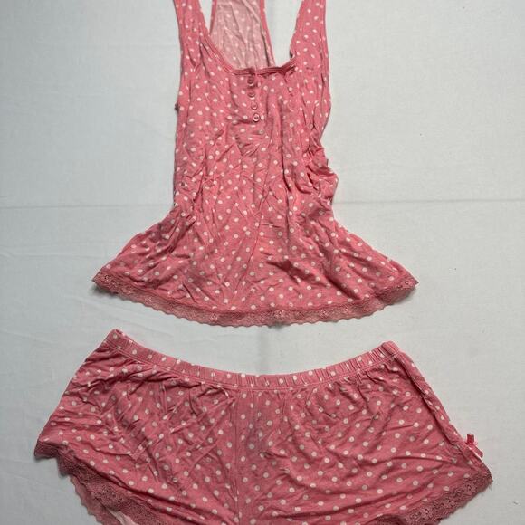 Velvet Kitten Size Large PJ Polka Dot Pink Bow Set - Picture 2 of 5